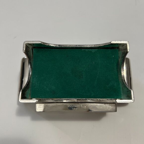 Vintage 1991 Godinger Silver Plated Sofa Couch Red Velvet Jewelry Box Lid mirror - Picture 8 of 15